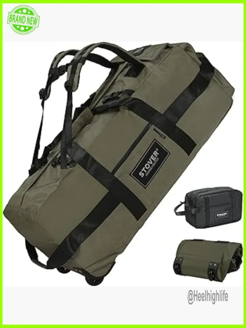 Extra Large Rolling Duffel Bag with Wheels, 100L Travel Luggage with Shoulder